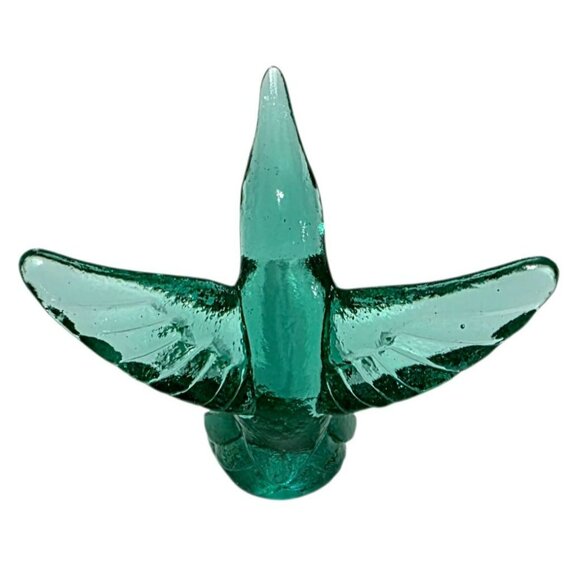 VTG Crea Murano Hummingbird Figurine Green Art Glass Milano Italy Bird Sculpture - Picture 4 of 12